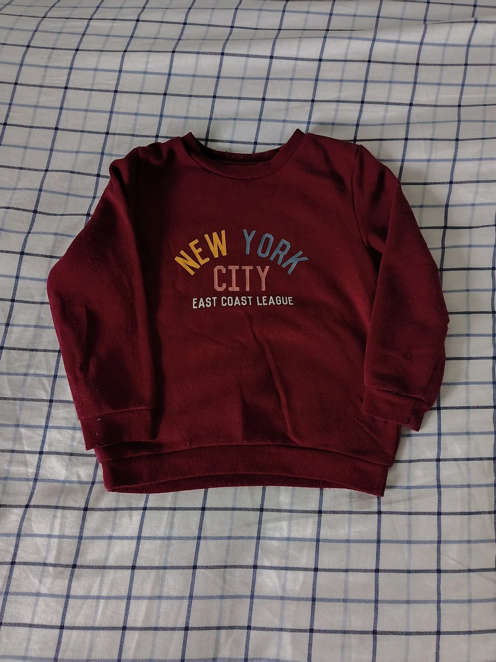 Primark Kids Burgundy 'New York City' Long Sleeve Sweatshirt Size 3/4 Years